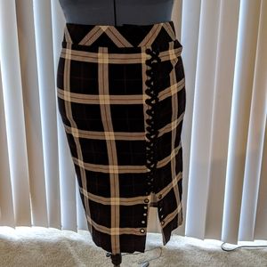 Torrid size 1 plaid lace detail pencil skirt